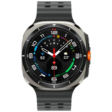 Samsung Galaxy Watch Ultra Titanium Sølv (Grå Gummireim)