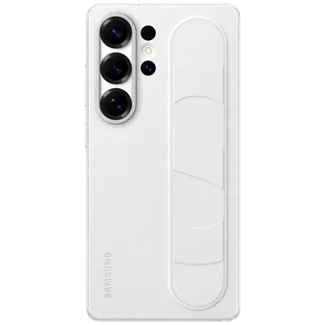 Samsung Standing Grip Silicone Back Cover Blanc Samsung Galaxy S25 Ultra