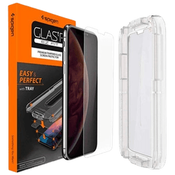 Spigen EZ FIT Tempered Glass Clear Screenprotector With Mounting Frame Apple iPhone XR
