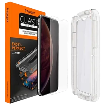 Spigen EZ FIT Tempered Glass Clear Screenprotector With Mounting Frame Apple iPhone XR