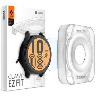 Spigen EZ FIT Tempered Glass Clear Screenprotector With Mounting Frame Samsung Galaxy Watch 4 44mm Pro 2-pack