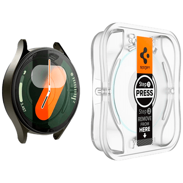 Spigen EZ Fit Tempered Glass Clear Screen Protector Samsung Galaxy Watch 7 40mm 2 Pack Gomibo