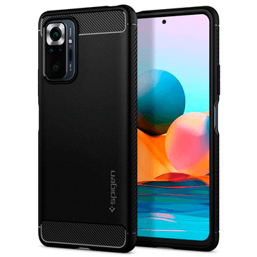 Spigen Rugged Armor TPU Back Cover Black Xiaomi Redmi Note 10 Pro