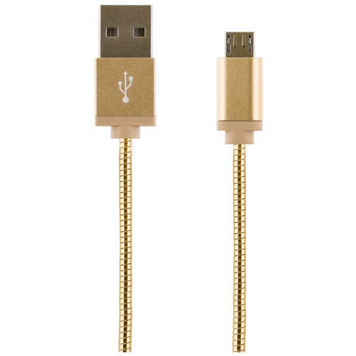 Streetz USB naar Micro-USB Kabel Metal Braided 1 meter Gold