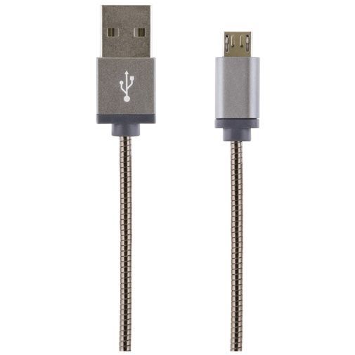 Streetz USB naar Micro-USB Kabel Metal Braided 1 meter Grey