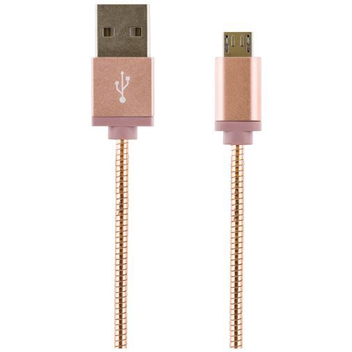 Streetz USB naar Micro-USB Kabel Metal Braided 1 meter Rose Gold