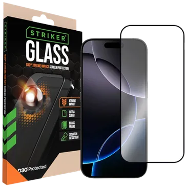 Striker D3O Tempered Glass Edge To Edge Screen Protector Apple iPhone 14 Pro/15/16