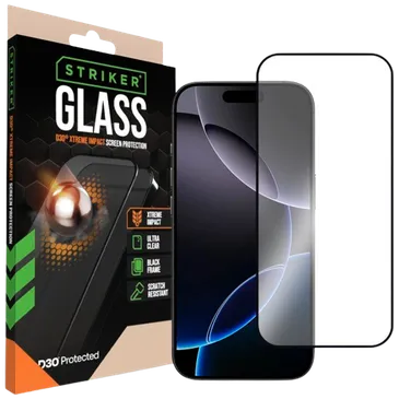 Striker D3O Tempered Glass Edge To Edge Screen Protector Apple iPhone 16 Pro Max