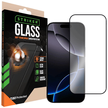 Striker D3O Tempered Glass Edge To Edge Screen Protector Apple iPhone 16 Pro