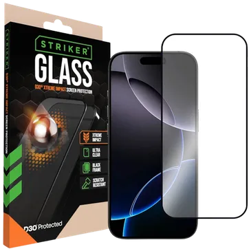 Striker D3O Tempered Glass Edge To Edge Screen Protector Apple iPhone 16 Pro