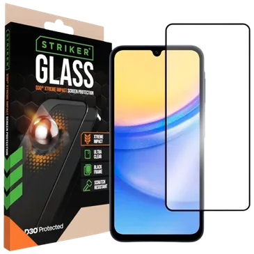 Striker D3O Tempered Glass Edge To Edge Screen Protector Samsung Galaxy A15 4G/5G
