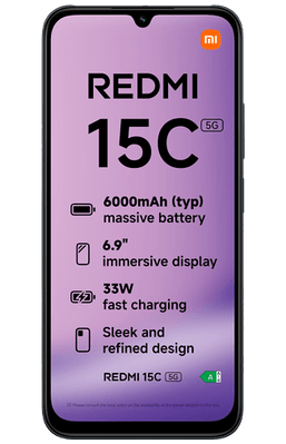 Xiaomi Redmi 15C 5G 256GB Zwart - kopen - Belsimpel