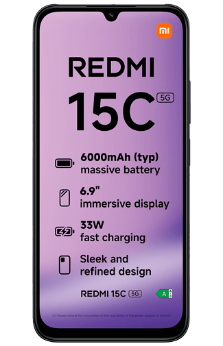 Xiaomi Redmi 15C 5G 256GB Zwart - kopen - Belsimpel