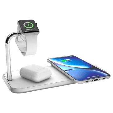 Zens Wireless Quick Charger 10W + Apple Watch Stand White
