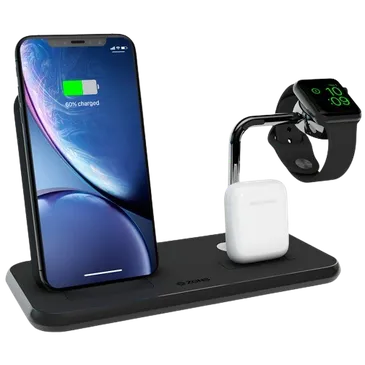 Zens Wireless Quick Charger 10W + Apple Watch Stand Black