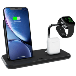 Zens Wireless Quick Charger 10W + Apple Watch Stand Black